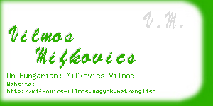 vilmos mifkovics business card